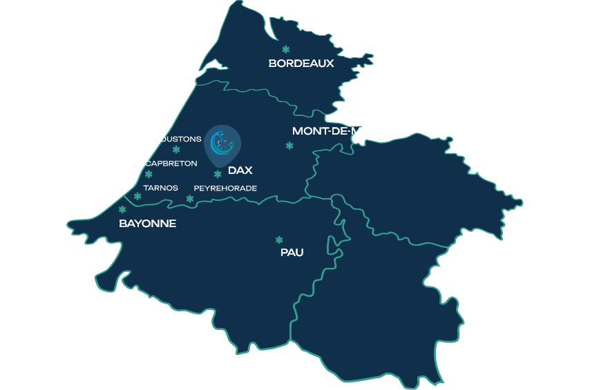 Carte d'intervention de Ambulance Dax